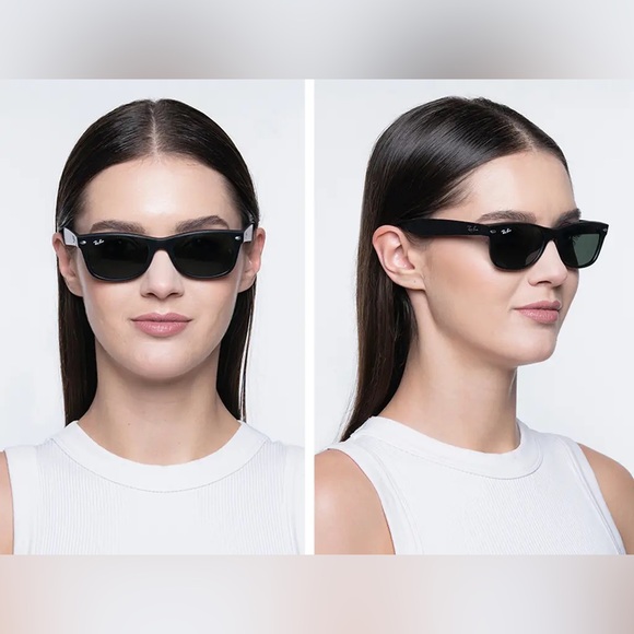 NWB Ray Ban New Wayfarer Black Sunglasses RB 2132 901 52 18 Accessories